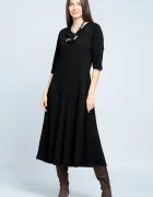Shopika Romania Rochie cambrata din tricot de vascoza neagra