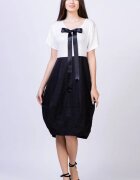 Shopika Romania Rochie lalea cu paiete fine tafta neagra si funda