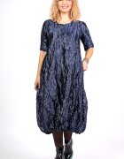 Shopika Romania Rochie lunga gogosar din tafta cu memorie albastru metalizat