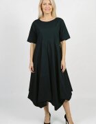 Shopika Romania Rochie midi lejera oversize din vascoza cu croi amplu si colturi neagra
