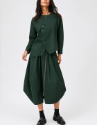 Shopika Sacou dama asimetric fara rever cu design arhitectural verde