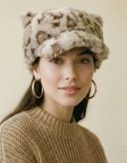 Shopika Sapca cu cozoroc din blanita si interior matlasat animal print bej