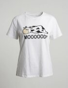 Shopika Tricou alb din bumbac cu imprimeu vacuta zen marime mare
