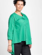 Stella Milani Camasa asimetrica din poplin de bumbac cu decolteu V verde