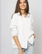 Stella Milani Camasa din in cu inel metalic pe spate alba