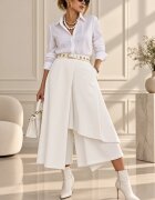 Sun Sun Fusta pantalon alba suprapusa asimetrica eleganta si spectaculoasa
