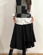 Sun Sun Fusta pantalon neagra suprapusa asimetrica eleganta si spectaculoasa