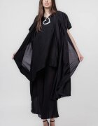 U See Blazer elegant usor creponat cu rever dublat cu voal negru