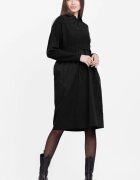 U See Rochie camasa din poplin de bumbac cu pulover angora neagra
