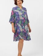 U See Rochie de vara midi cu imprimeu floral pe fond lavanda