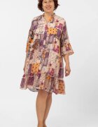 U See Rochie de vara midi cu imprimeu floral pe fond portocaliu