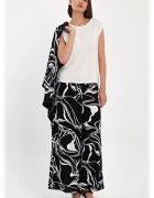 Vale Woman Compleu 3 piese cu bluza alba pantaloni si blazer cu imprimeu alb-negru