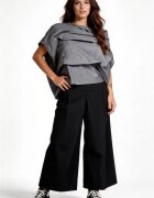 Wendy Trendy Bluza gri asimetrica statement cu volum arhitectural Design modern