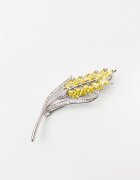 XUPING Jewelry Brosa pandant placata cu argint si pietricele de cubic zirconia spic de grau simbolul abundentei