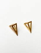 XUPING Jewelry Cercei metal inoxidabil placati cu aur roz tortite cu sectiune triunghiulara