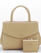 CHRIS BELLA Geanta bej inchis Premium cu portofel CB2427-2 M6