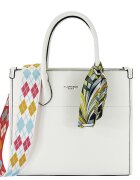 Flora&Co Paris Geanta alba FloraCO Paris cu esarfa decorativa H6935 M7