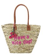 Flora&Co Paris Geanta de plaja handmade din paie naturale GP-CZ11901115 Bej
