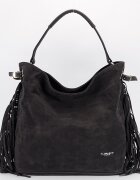 Flora&Co Paris Geanta gri inchis FloraCO Paris cu franjuri F7518 M4