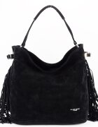 Flora&Co Paris Geanta neagra FloraCO Paris cu franjuri F7518 M4