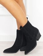 Ideal Shoes Botine din piele naturala tip ciocate negre 6350A 117