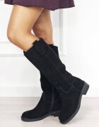 Ideal Shoes Cizme dama lungi negre din piele naturala 5313 19