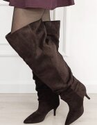 Ideal Shoes Cizme lungi maro cu toc stiletto 2570 110