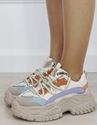 Ideal Shoes Sneakers dama multicolor cu platforma inalta 7576 M3