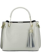 Made in Italy Geanta medie din piele naturala 8939 122 Gri deschis
