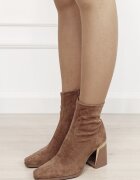 MARQUIIZ Botine dama camel cu toc gros 2908A 19