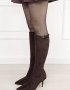 MARQUIIZ Cizme lungi maro cu toc stiletto 7112 111