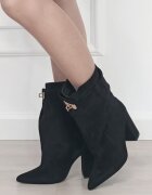 MARQUIIZ Cizme scurte dama negru cu toc gros 2911A 19