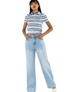 Nina Carter Blugi dama wide leg albastru deschis T001-1 M7