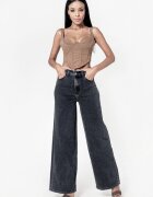 Nina Carter Blugi negri dama wide leg YY300-8 M10