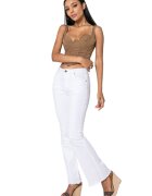 Nina Carter Pantaloni albi Evazati J230-2 M7
