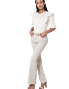 Nina Carter Pantaloni crem Evazati J230-25 M7