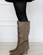 SOFILINE Cizme lungi kaki din piele naturala VP-1 111