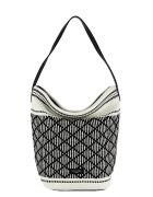 SOFILINE Geanta alba cu model traditional negru 6957-1 15