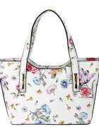 SOFILINE Geanta alba din piele naturala cu imprimeu floral 8904 131