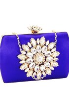 SOFILINE Geanta clutch albastru cu brosa BRS-210 06