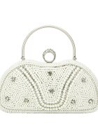 SOFILINE Geanta clutch crem argintiu cu perle si pietricele BME-22732 05
