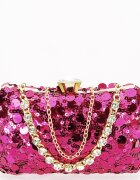 SOFILINE Geanta clutch fucsia cu paiete BYH-896 05