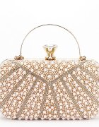 SOFILINE Geanta clutch roz perlat auriu roze cu perle 1008 05