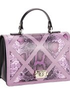 SOFILINE Geanta Premium din piele naturala print reptila mov Maria 122