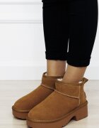 SOFILINE Ghete camel cu platforma din piele naturala JB1999 116