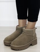 SOFILINE Ghete taupe cu platforma din piele naturala JB1999 116