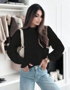 SOFILINE Pulover negru tricotat cu model SH-G1389-WK M8