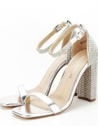 SOFILINE Sandale resigilate argintii cu toc gros BKK7951-RESIG