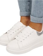 SOFILINE Sneakersi resigilati albi argintii cu talpa groasa M-8826 M0