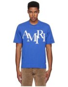 Amiri Îmbracaminte STAGGERED LOGO TEE BLUE